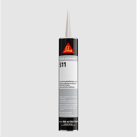 Sika SikaLastomer-511 Non-skinning Butyl Sealant for Standing Seam Roofs, 300ml Cartridge 90687